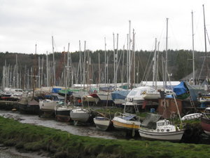 Gweek boatyard in all it's splendour.